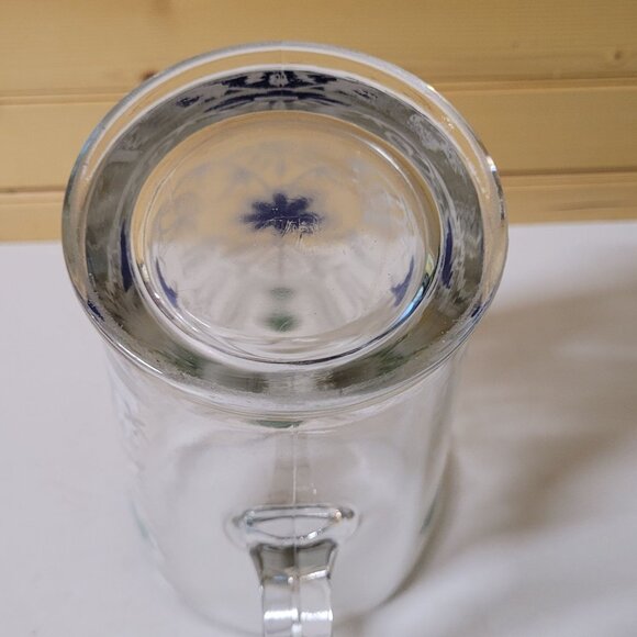 Pitcher Painted Dutch Girl 9' Clear Glass Heavy Water Flower Garden 1950 MCM - Picture 6 of 6
